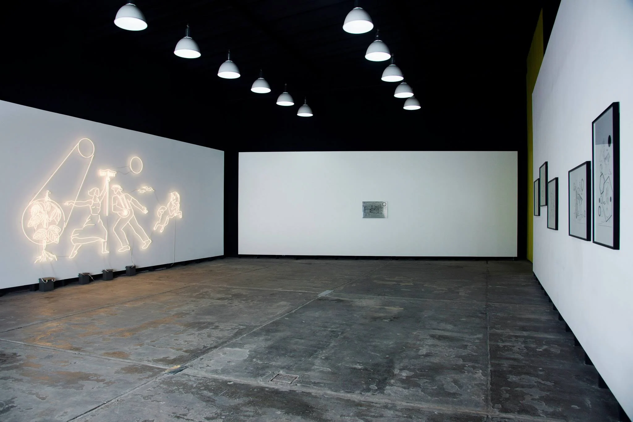 Gestos y Posturas (Tecnópolis, Provincia de Buenos Aires). Instalación tubos de neón, dimensiones variables. 2013.