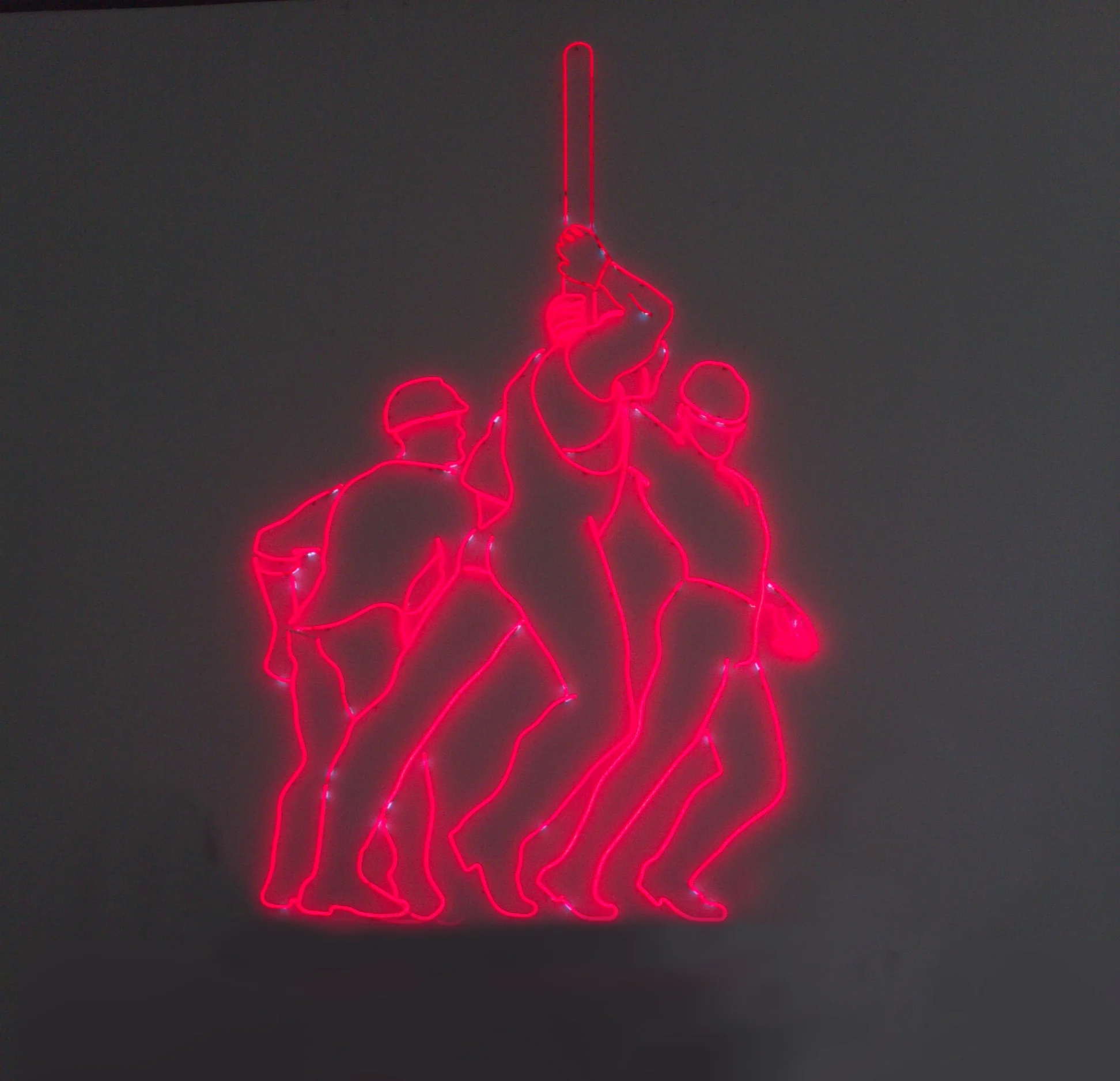 Gestos y Posturas (Tecnópolis, Provincia de Buenos Aires). Instalación tubos de neón, dimensiones variables. 2013.