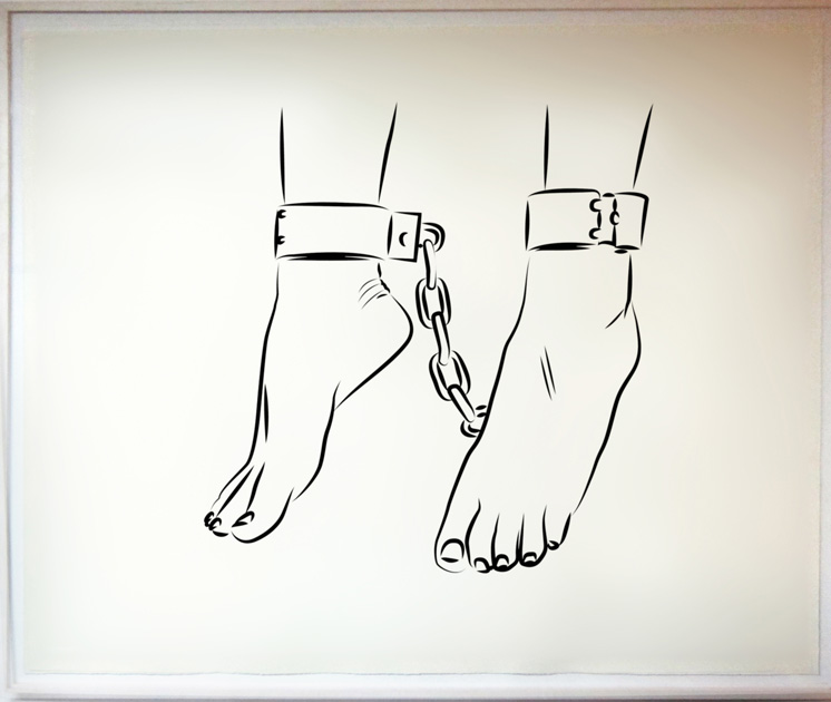 Die Deutsche Reihe / Serie Alemana (2010-2012) / “El camino brillante parece sombrío” (tinta china en papel de algodón, 140 x 170 cm)