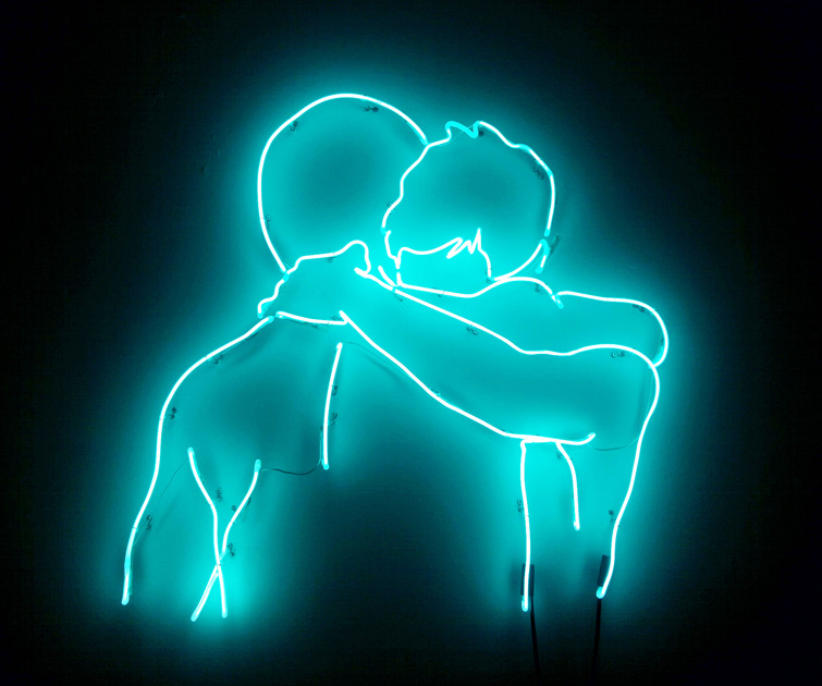 Die Deutsche Reihe / German Series (2010-2012) / Turquoise Hug , 9 mm neon, (2012)