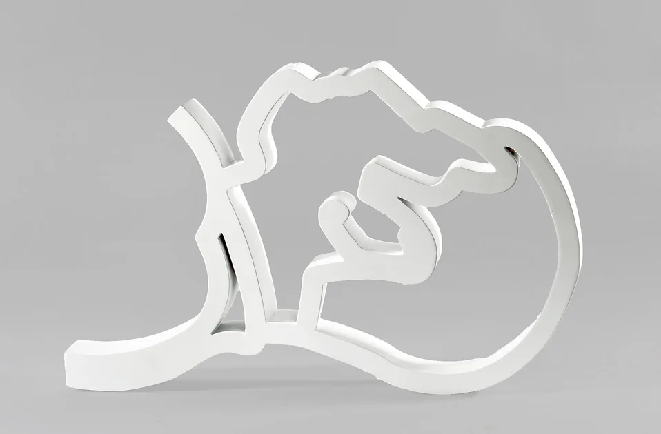Coloso, Gimnastas / Cabeza (2013), madera pintada