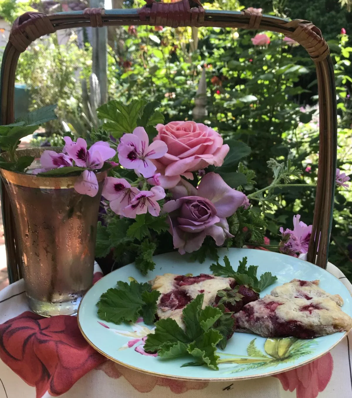 Indulge in Strawberry Scones with Scented Geranium Leaves Recipe from