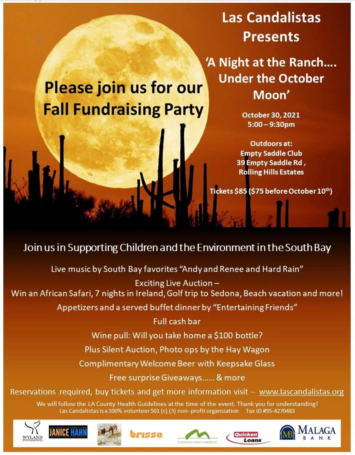 Las Candalistas Presents "A Night at the Ranch...Under the October Moon" October 30