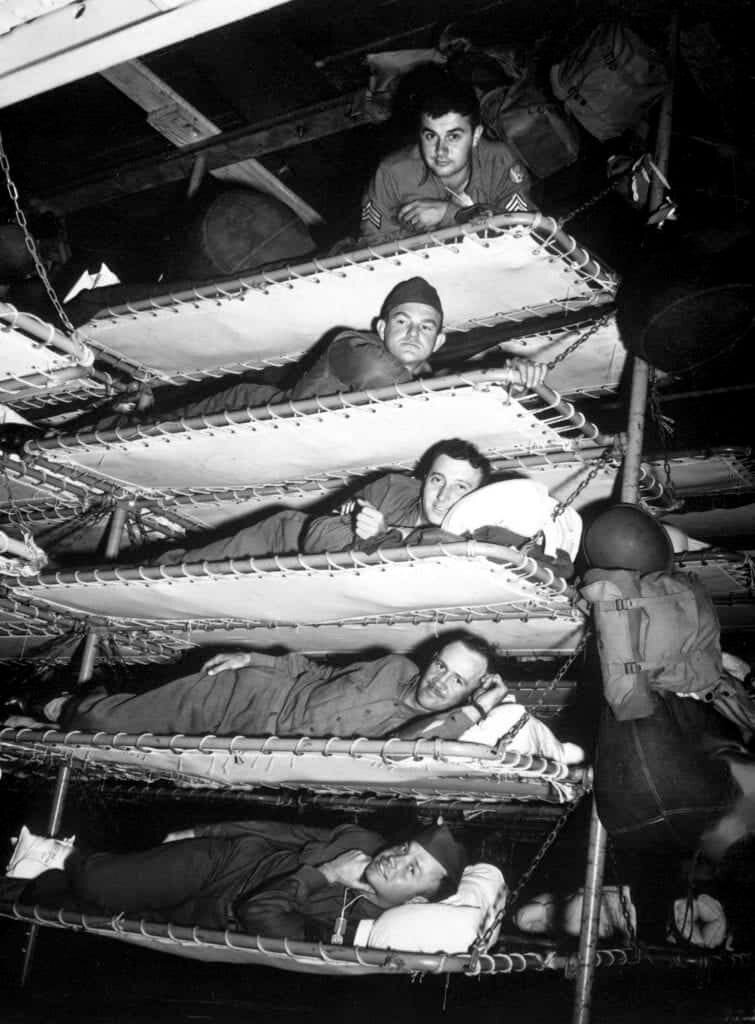 GI’s packed living conditions in the Queen Mary.