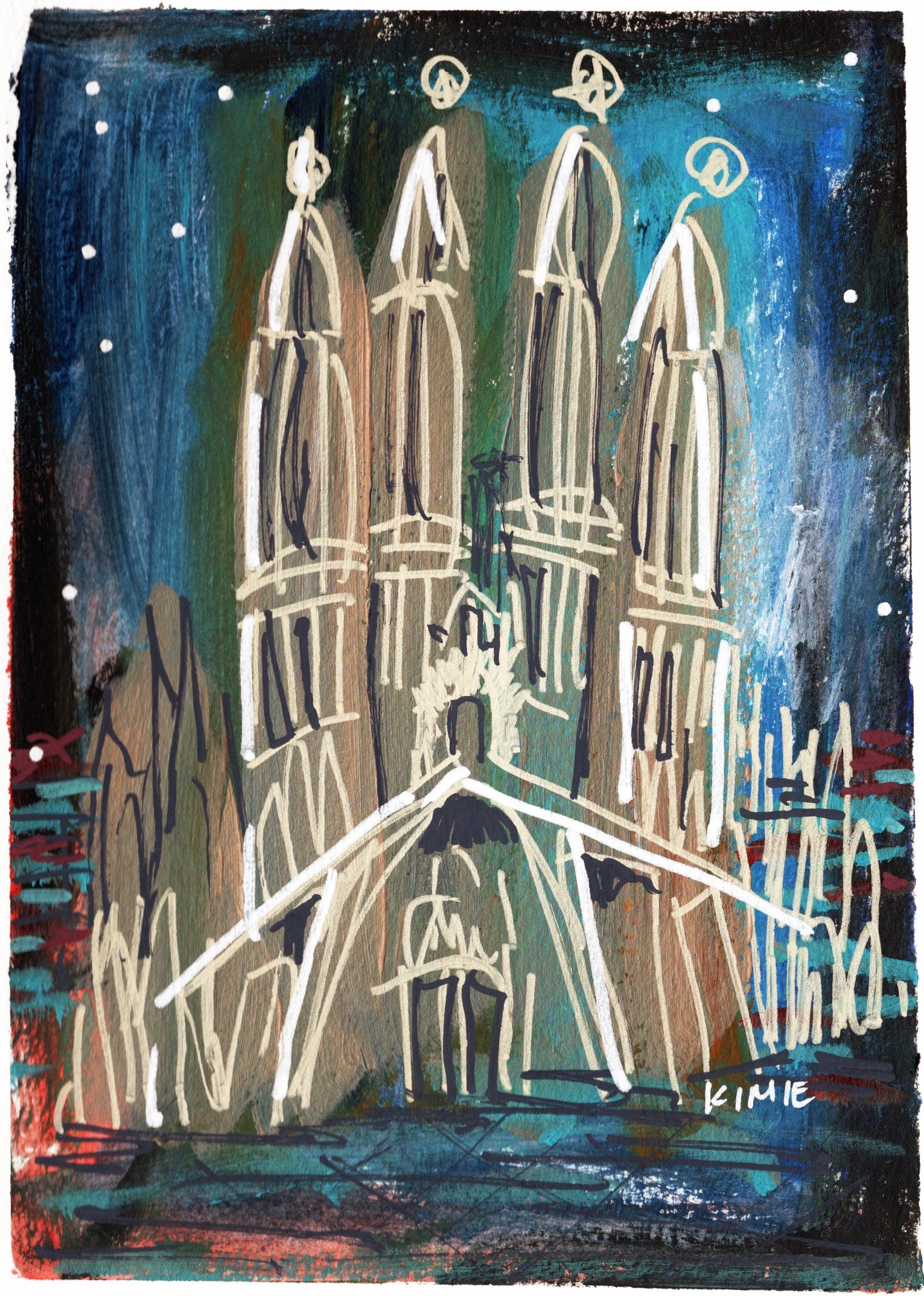 Kimie Joe Paintings Barcelona Sagrada Familia Sept 2022.jpg