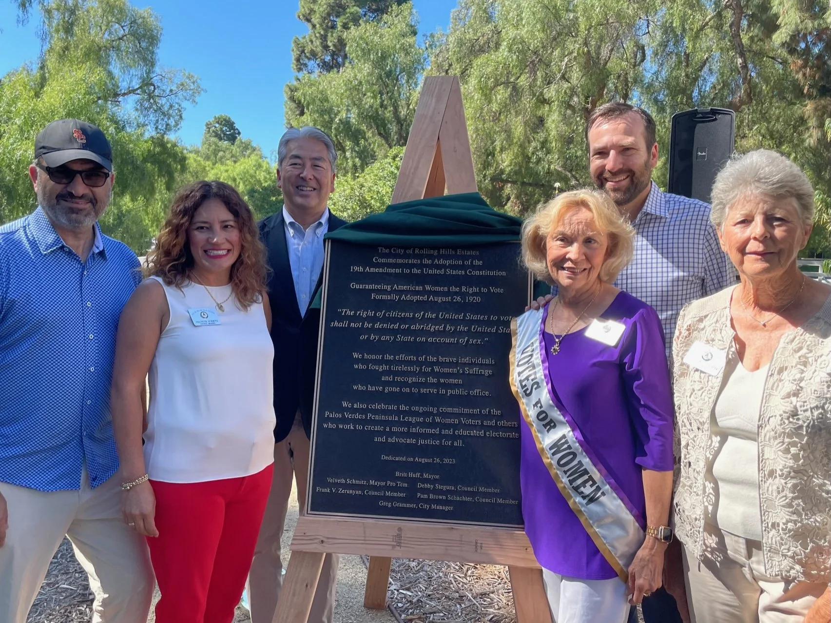 Rolling Hills Estates Honors the 19th Amendment: A Plaque Dedication Celebrating Women's Right to Vote By Contributor Keren Seymour