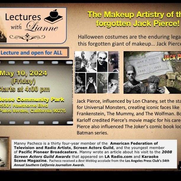 Hollywood Makeup Magic &amp; It's History Await. It's FREE, Fun &amp; Fabulous! https://www.palosverdespulse.com/blog/lecturebyliannemay2024