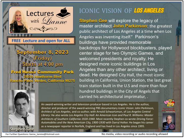Lectures with Lianne Presents a FREE Lecture September 8, 2023 - Iconic ...