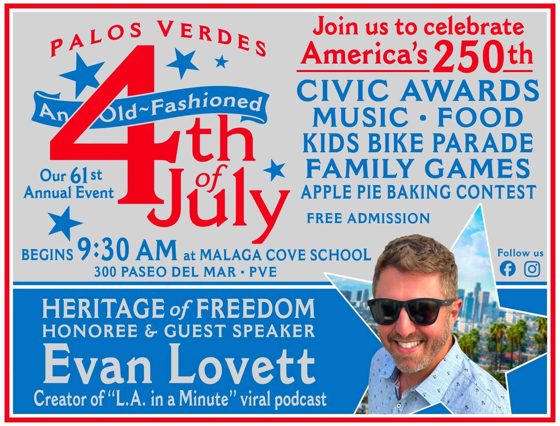 Palos Verdes Fourth of July celebration flyer