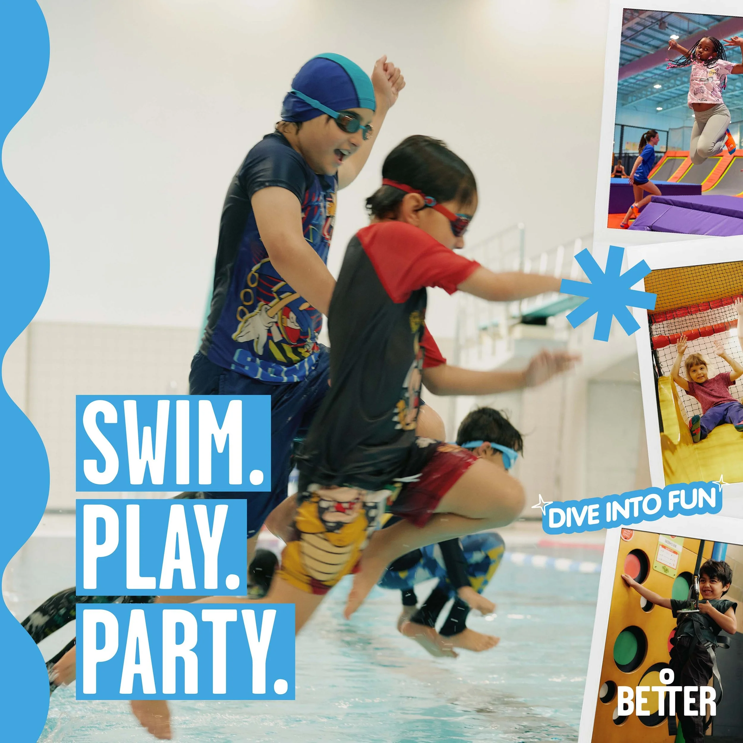 Children participating in an indoor swimming activity.
