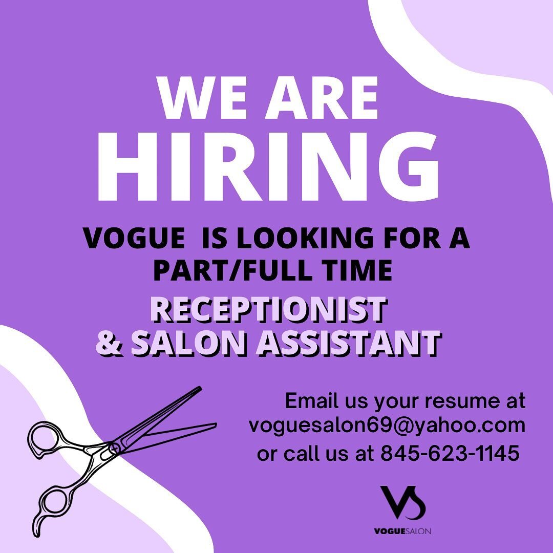 For more information, please call us at 845-623-1145 or email us at voguesalon69@yahoo.com ✨