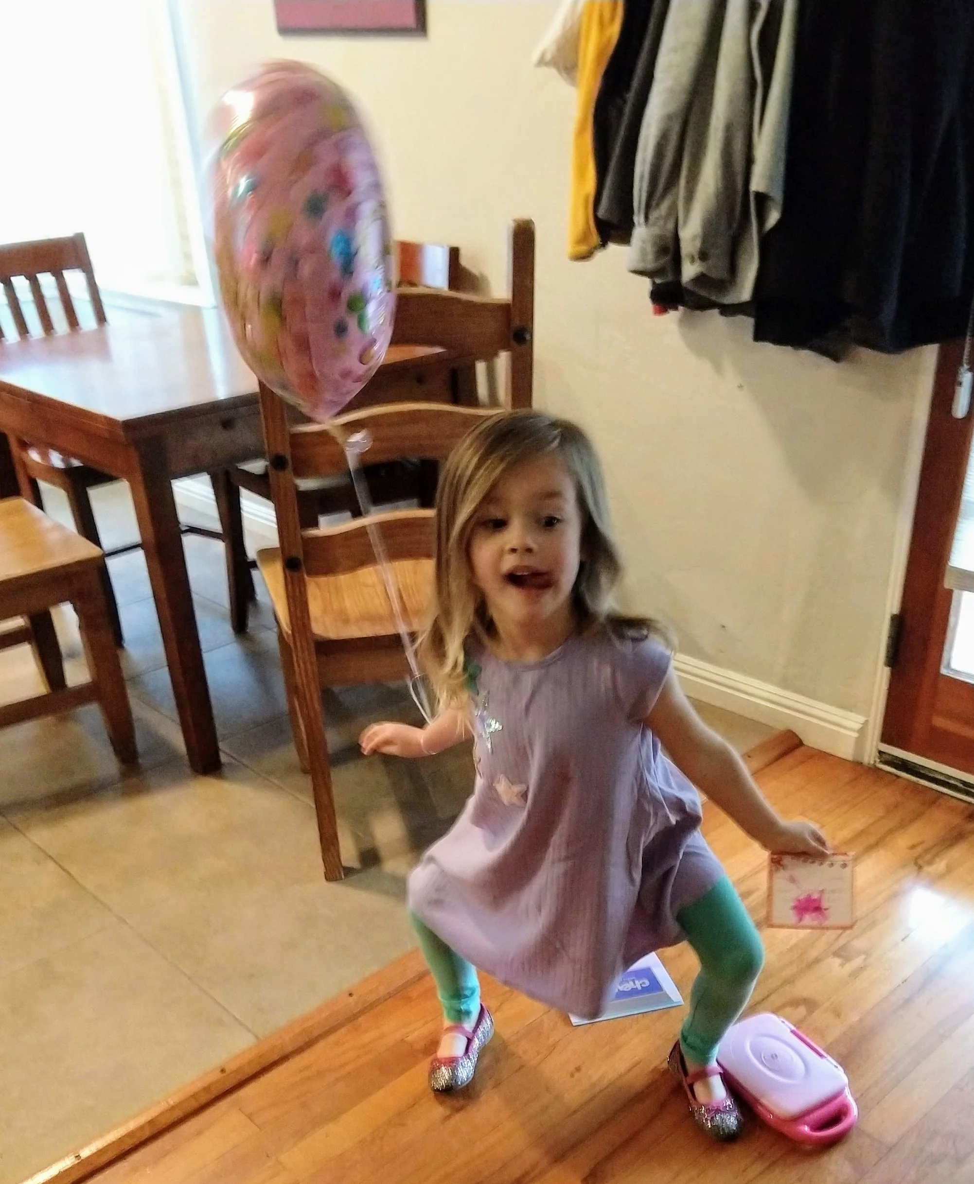 Lucy practices wide ballet second position :)