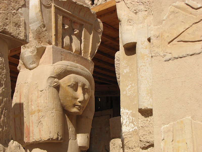 Beautiful Hathor at Queen Hatchepsut Shrine 1 16 07.JPG