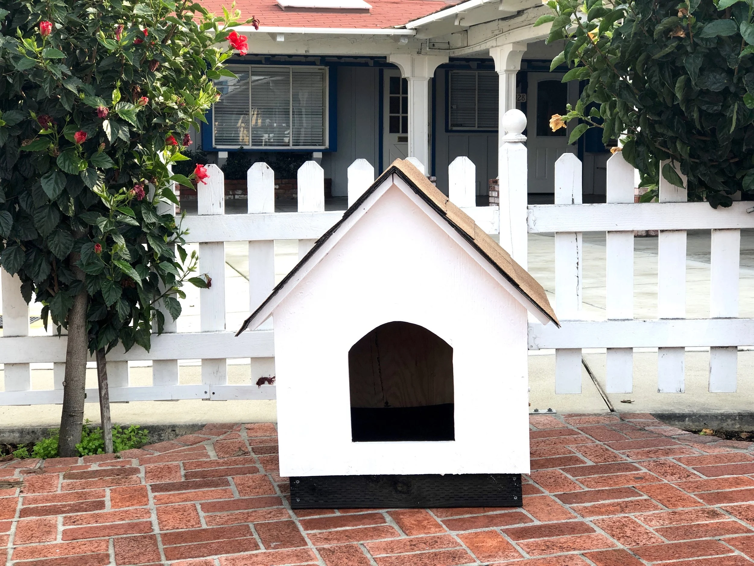 Custom-made dog houses for Pup Plaza