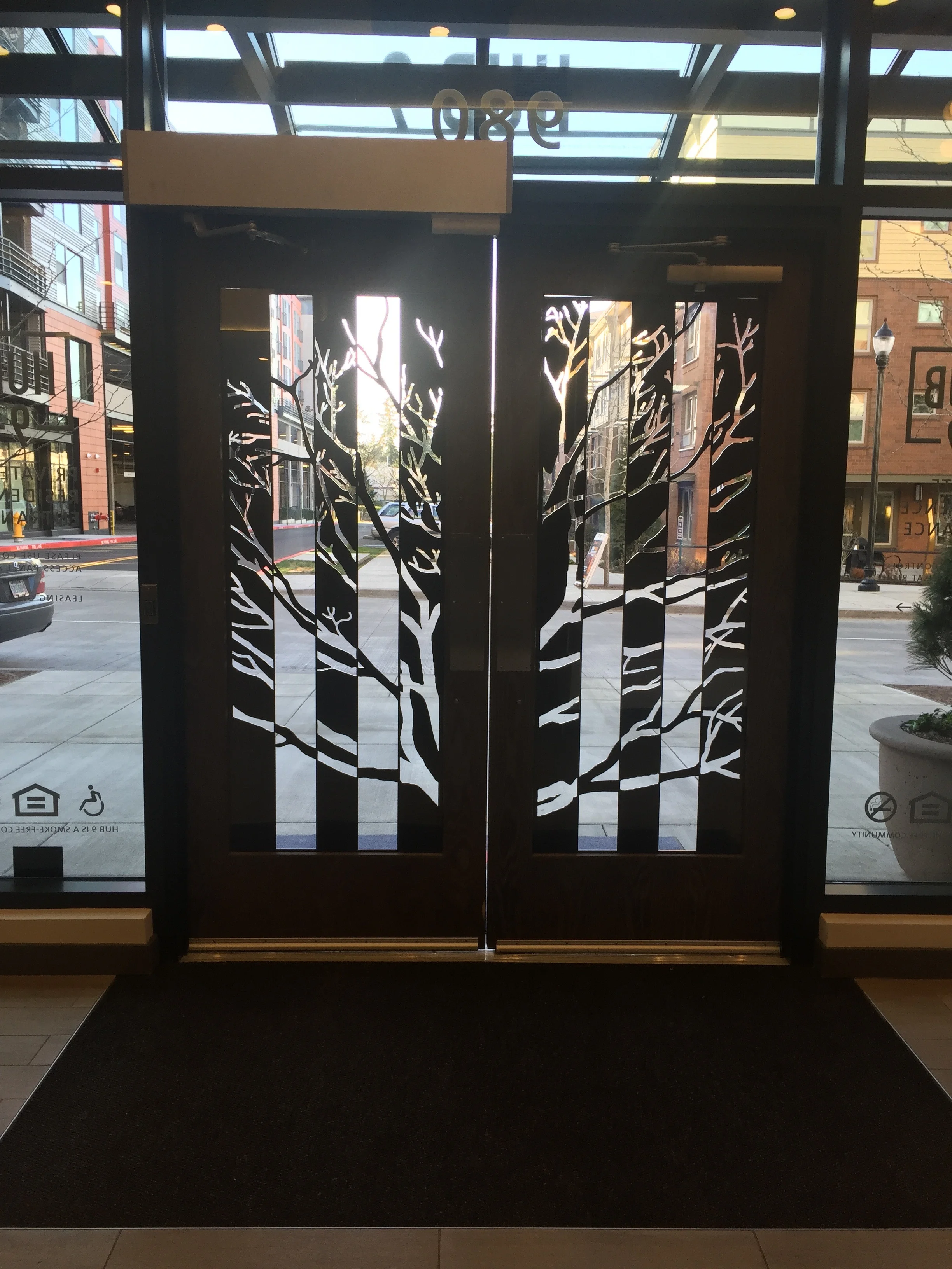 Hub 9 doors, Hillsboro, Oregon.