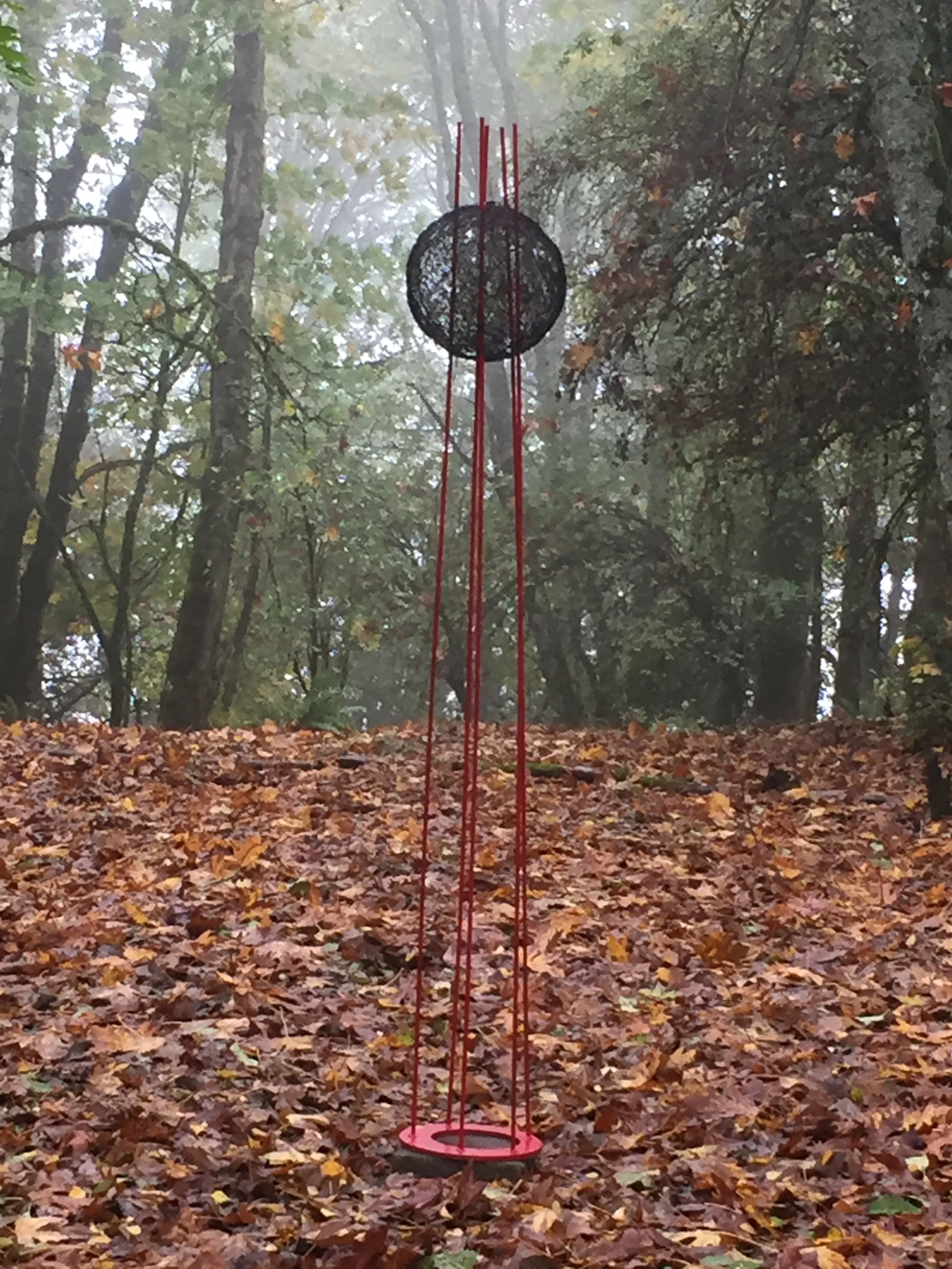 suspended wire ball sculpture