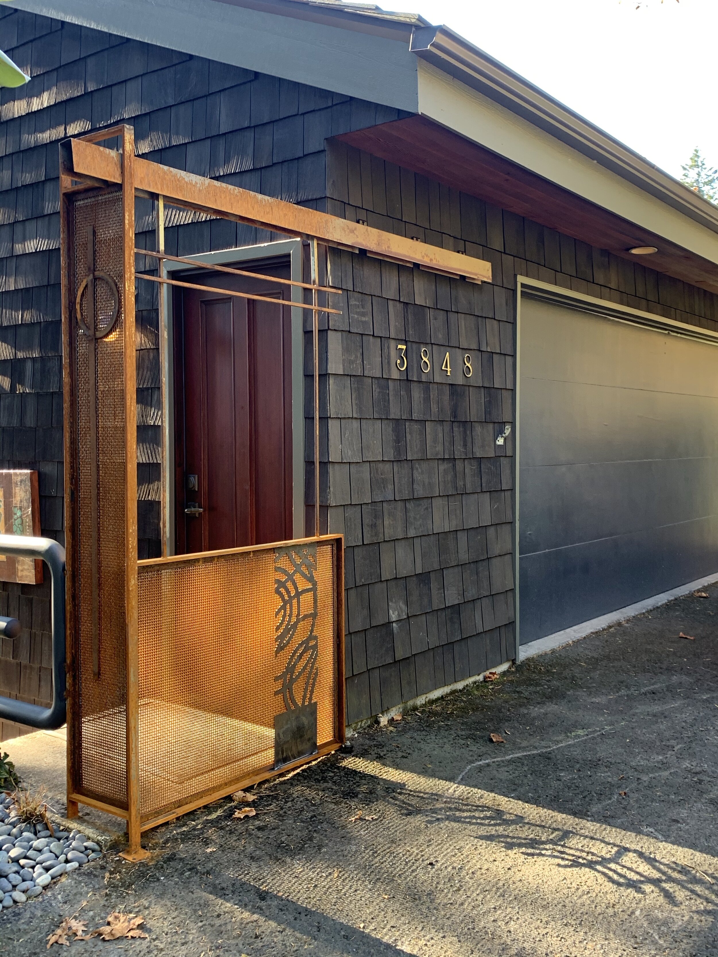 Sliding gate with custom steel post