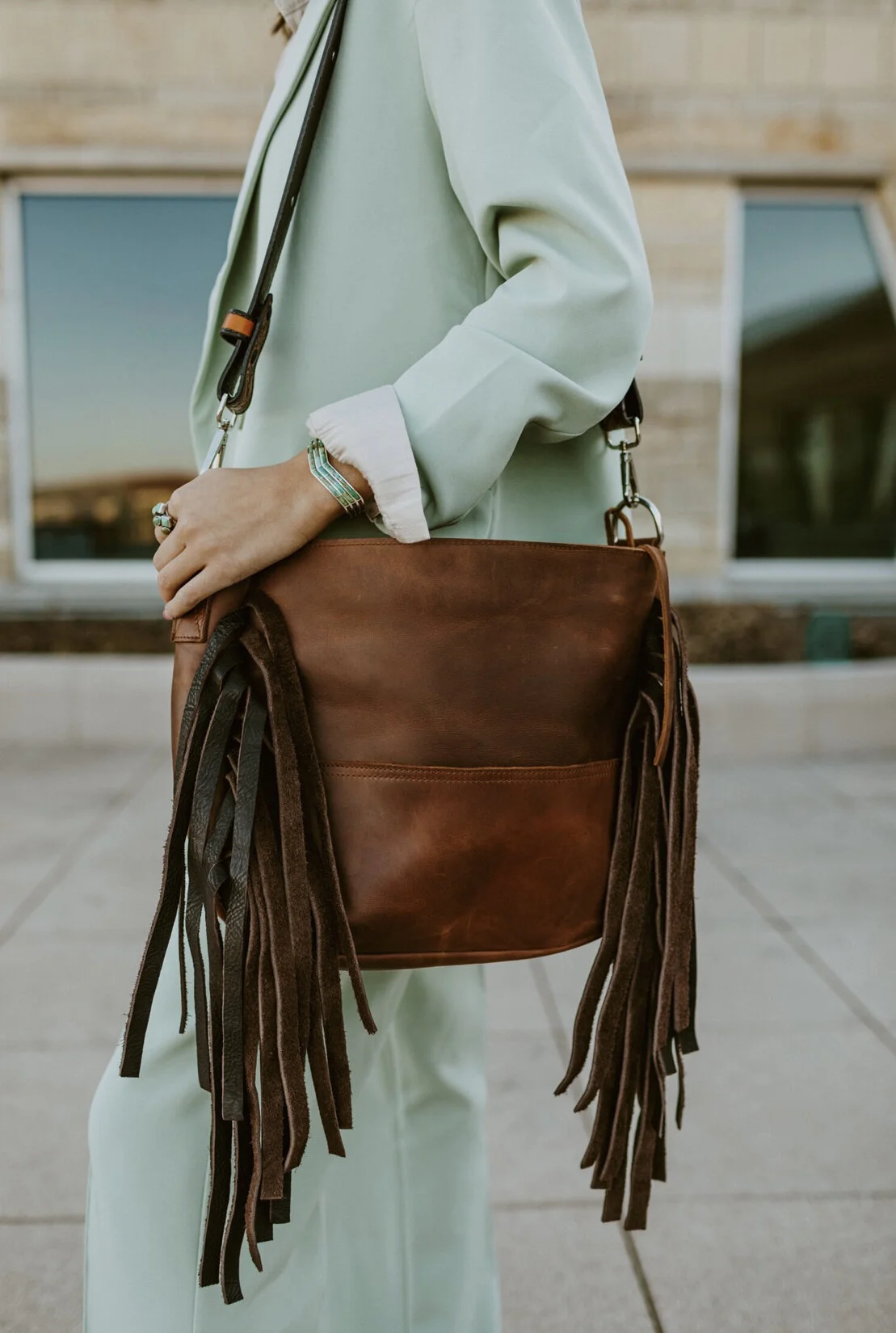 翌日発送可能】 hagi schott fringe bag design ボディーバッグ