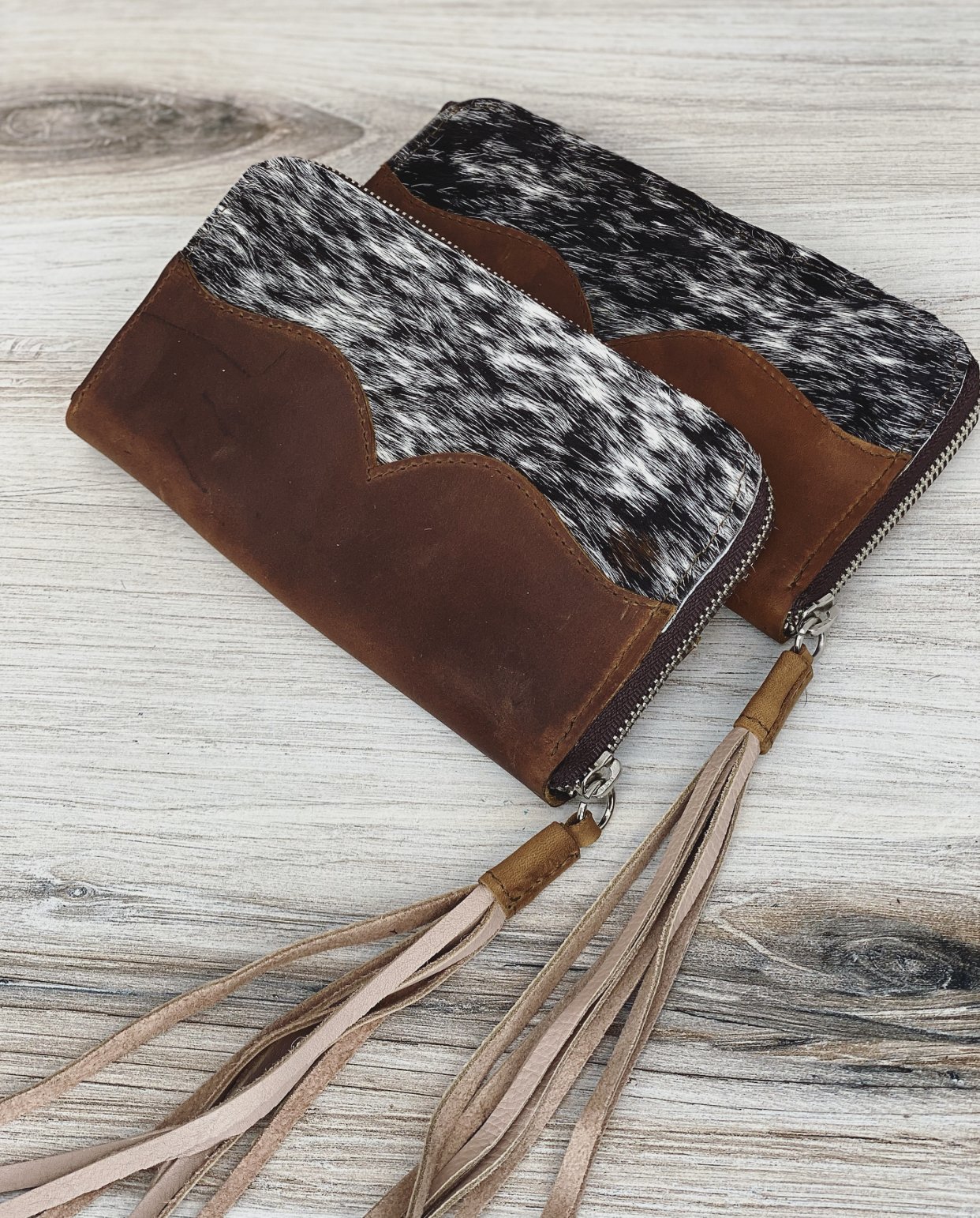 Zip Wallet Country Cowhide Pink