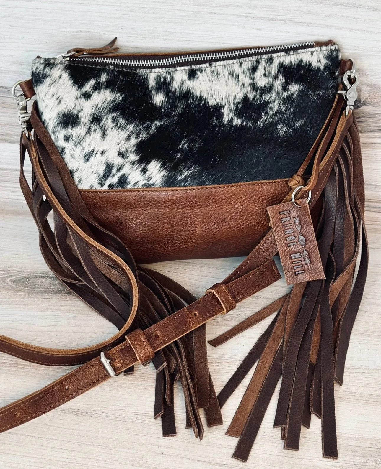 Chica Cowhide Brown Fringe
