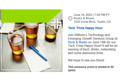 Withum's Tech Trivia Happy Hour 6/14/23