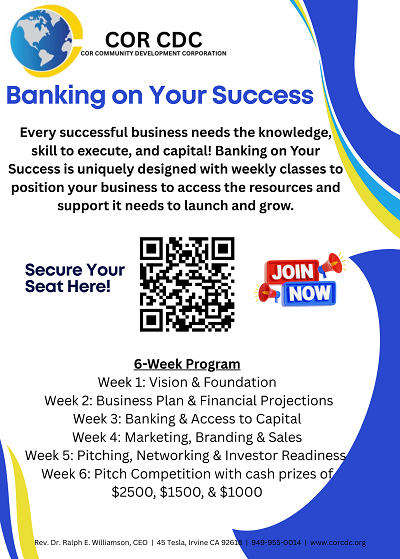 Banking on Your Success | Saturdays, 4/18/26 - 5/23/26