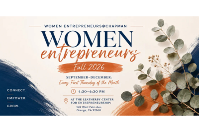 Women Entrepreneurs @Chapman 9/3/26