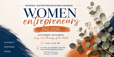 Women Entrepreneurs @Chapman 9/3/26