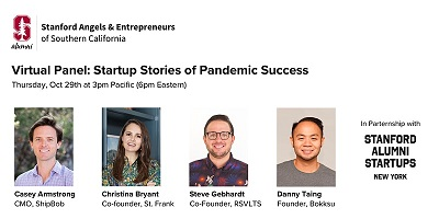 Startup Stories of Pandemic Success by Stanford Angels and Entrepreneurs