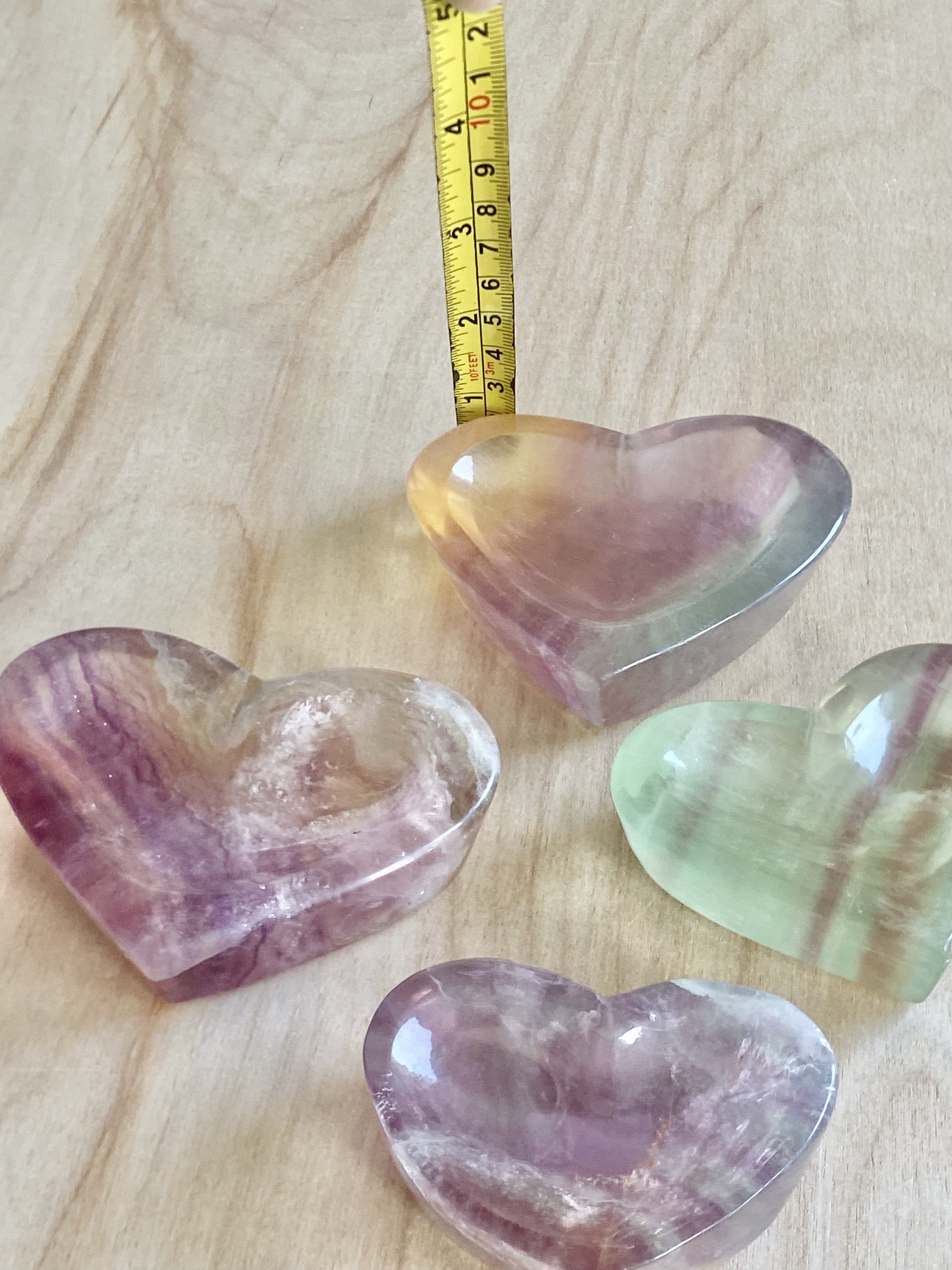 RAINBOW FLUORITE HEART DISH