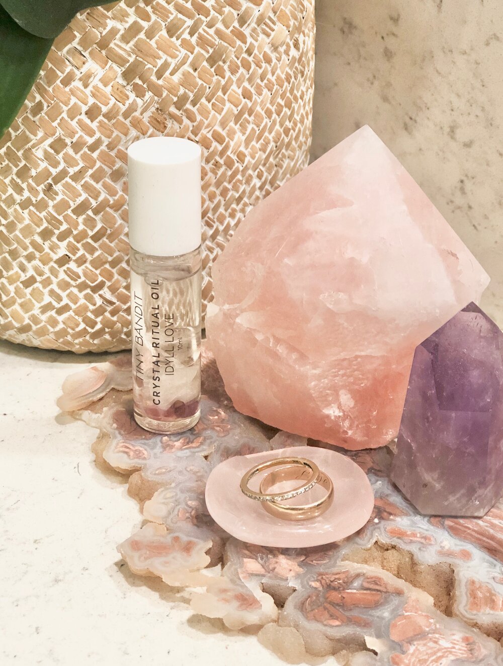 Geode Heart Crystal Candle Rose Quartz (Pink)