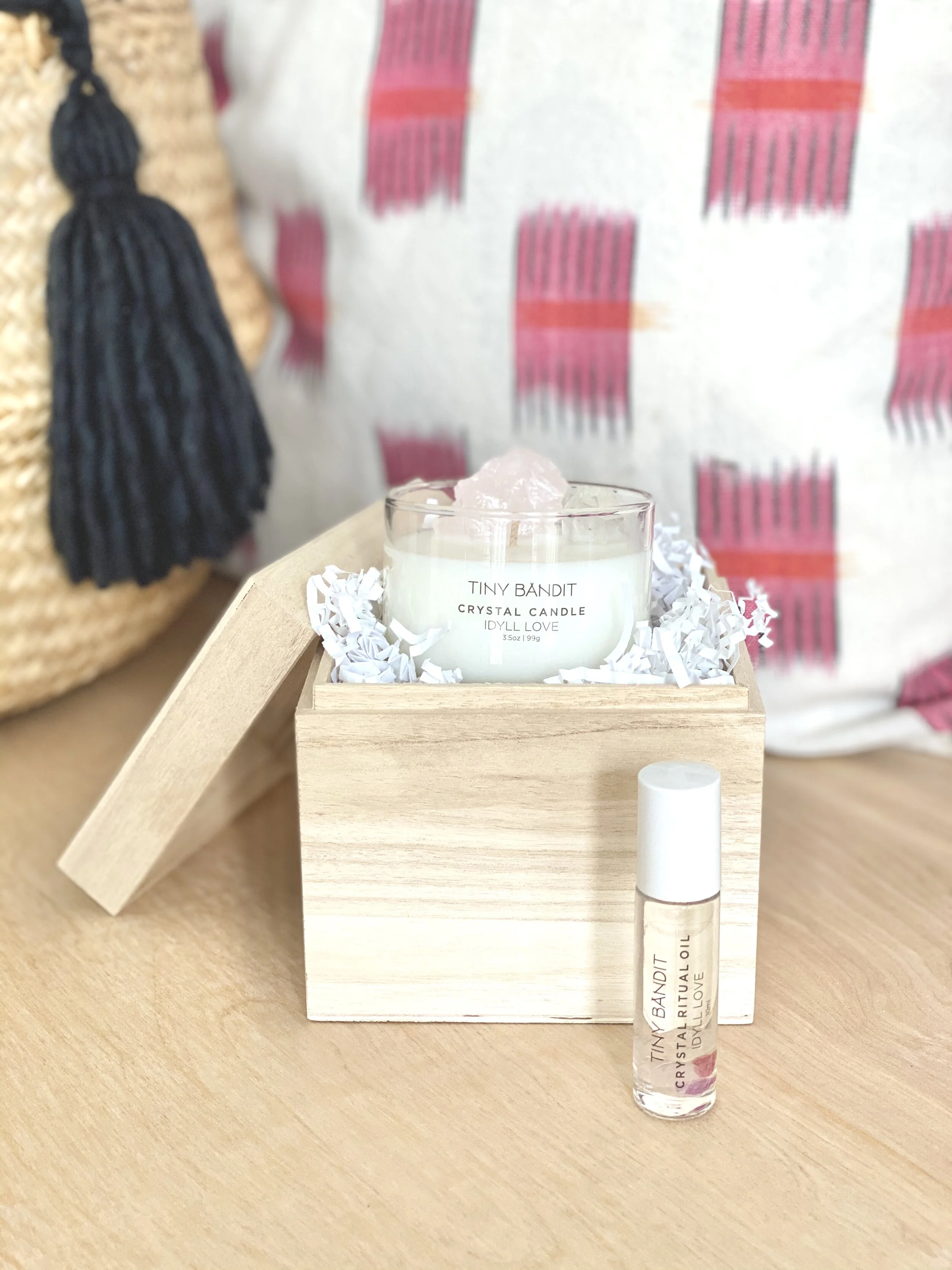 2 PC Crystal Candle + Crystal Ritual Oil Gift Set | All Scents