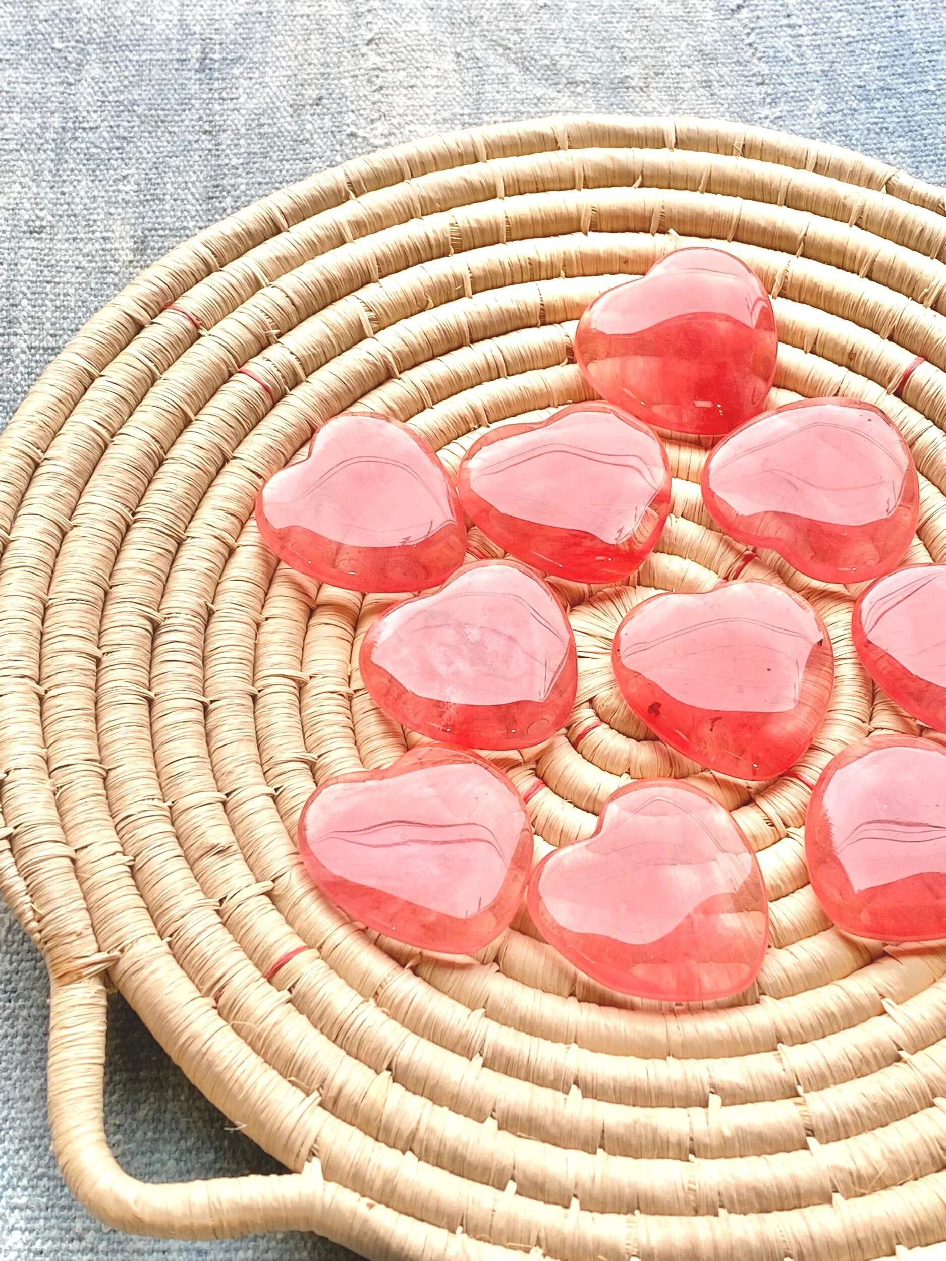 CHERRY QUARTZ HEARTS