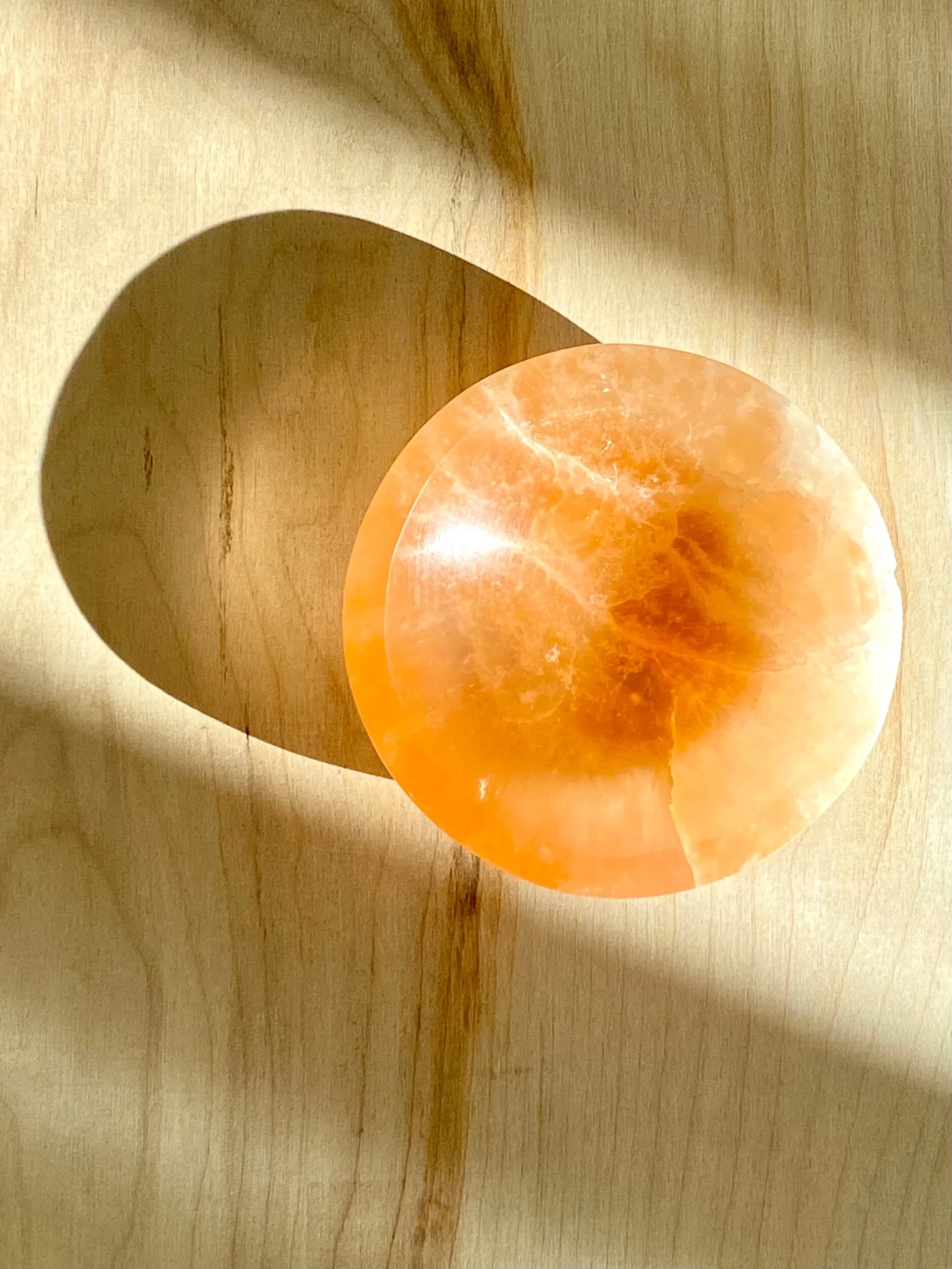 Peach Selenite Bowls