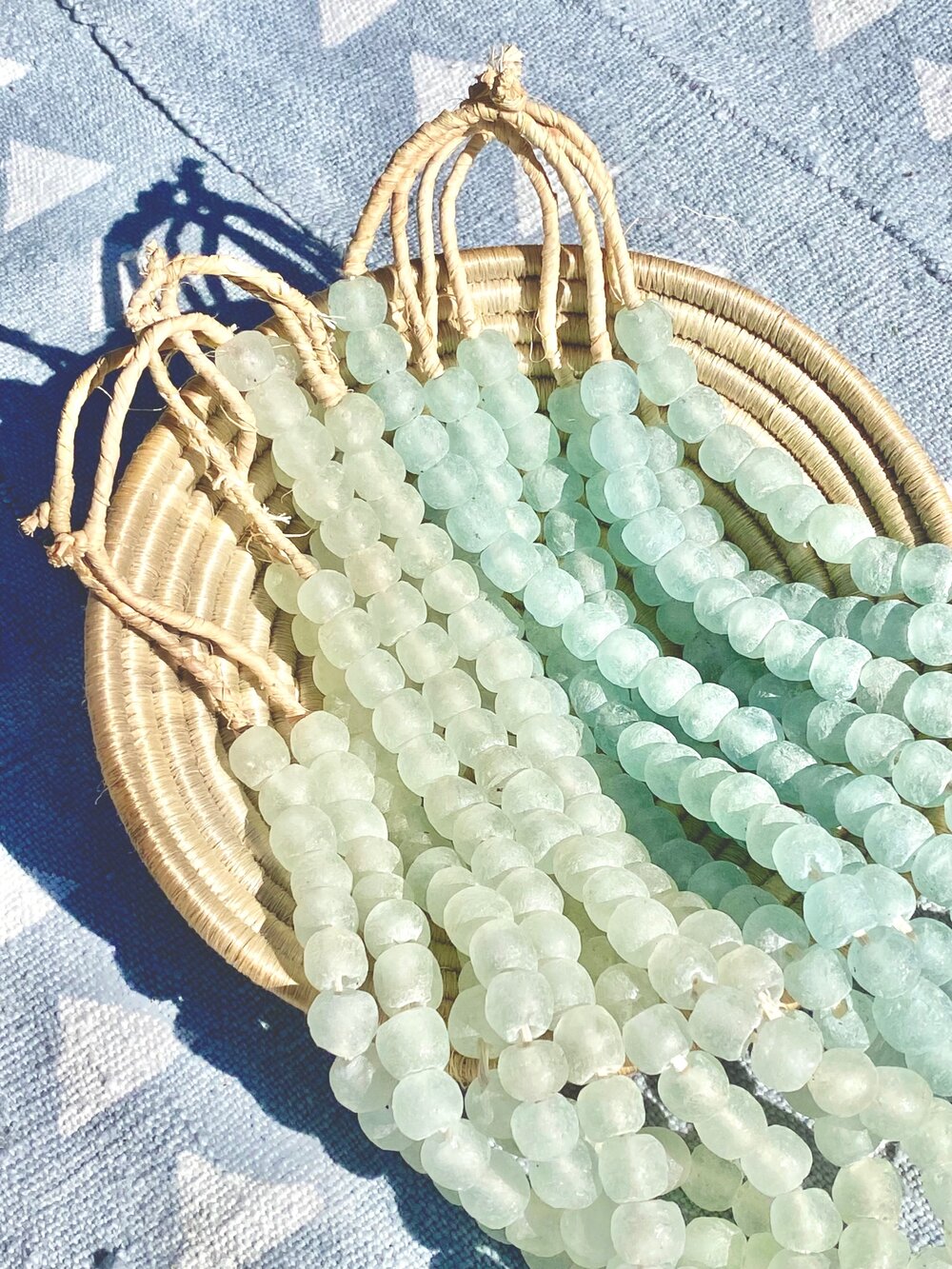 Super Jumbo Recycled Glass Beads - Beaded Wall Hangings - Extra Large  African Sea Glass Beads 32-35mm - The Bead Chest (Rose) 