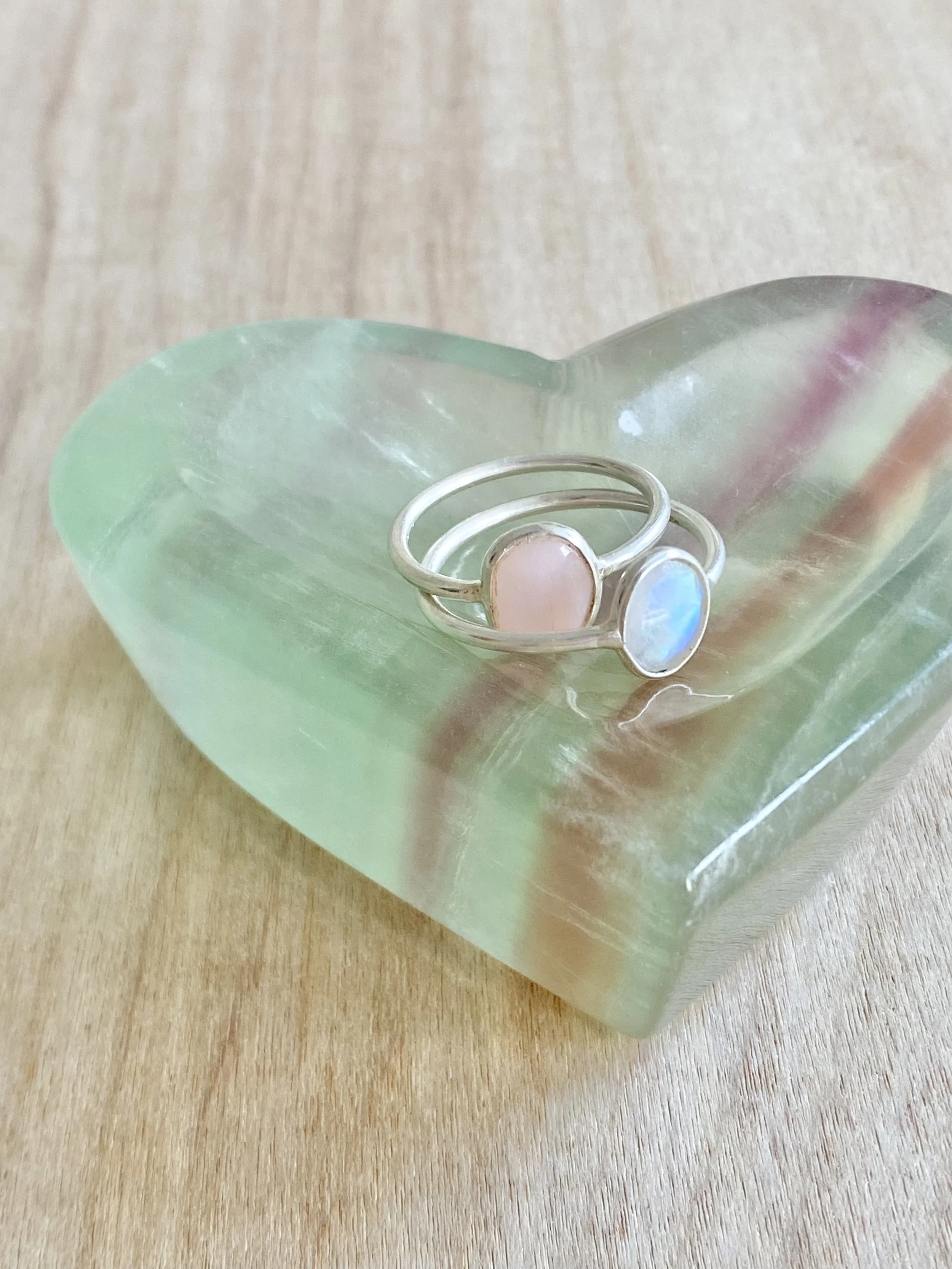 RAINBOW FLUORITE HEART DISH