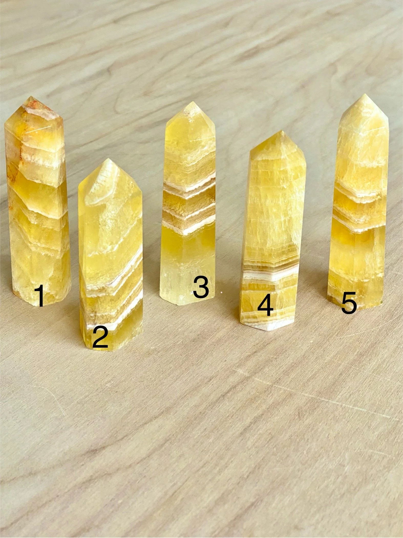 YELLOW FLUORITE POINTS