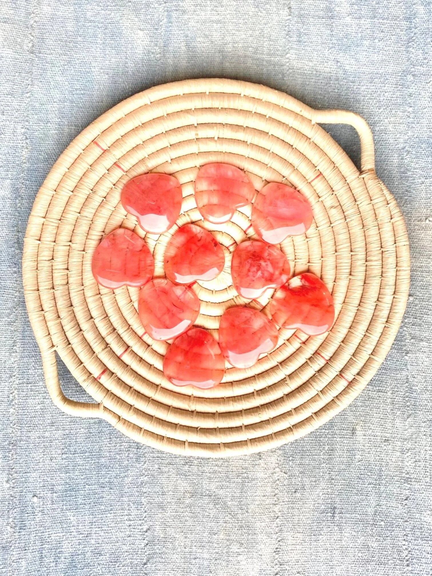 CHERRY QUARTZ HEARTS