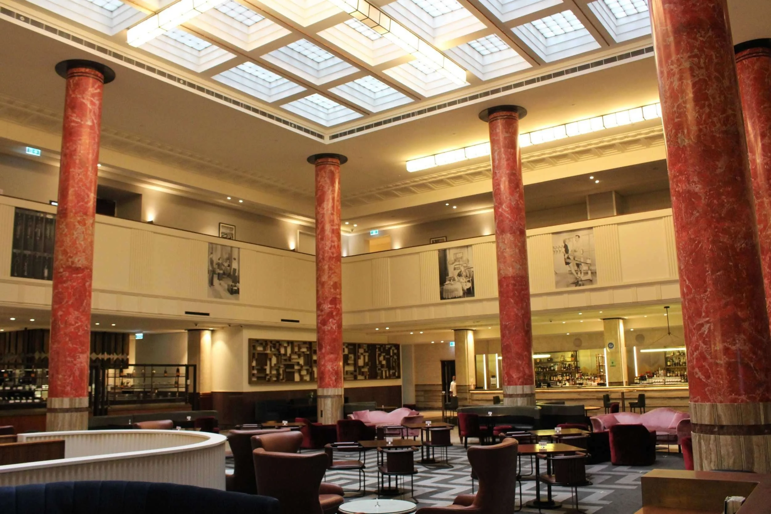 the lobby of the Kimpton-margot hotel is grand and not seen by many visitors to Sydney