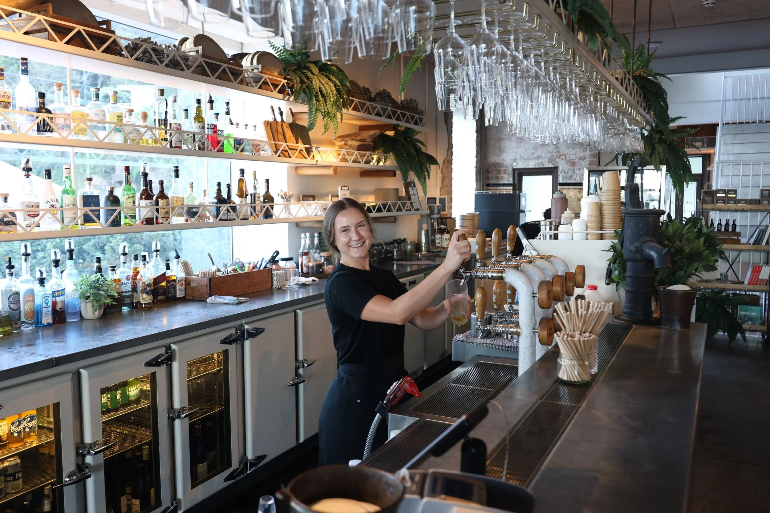 Bar service at The Imperial Hotel Clifton with full bottle display and beer taps