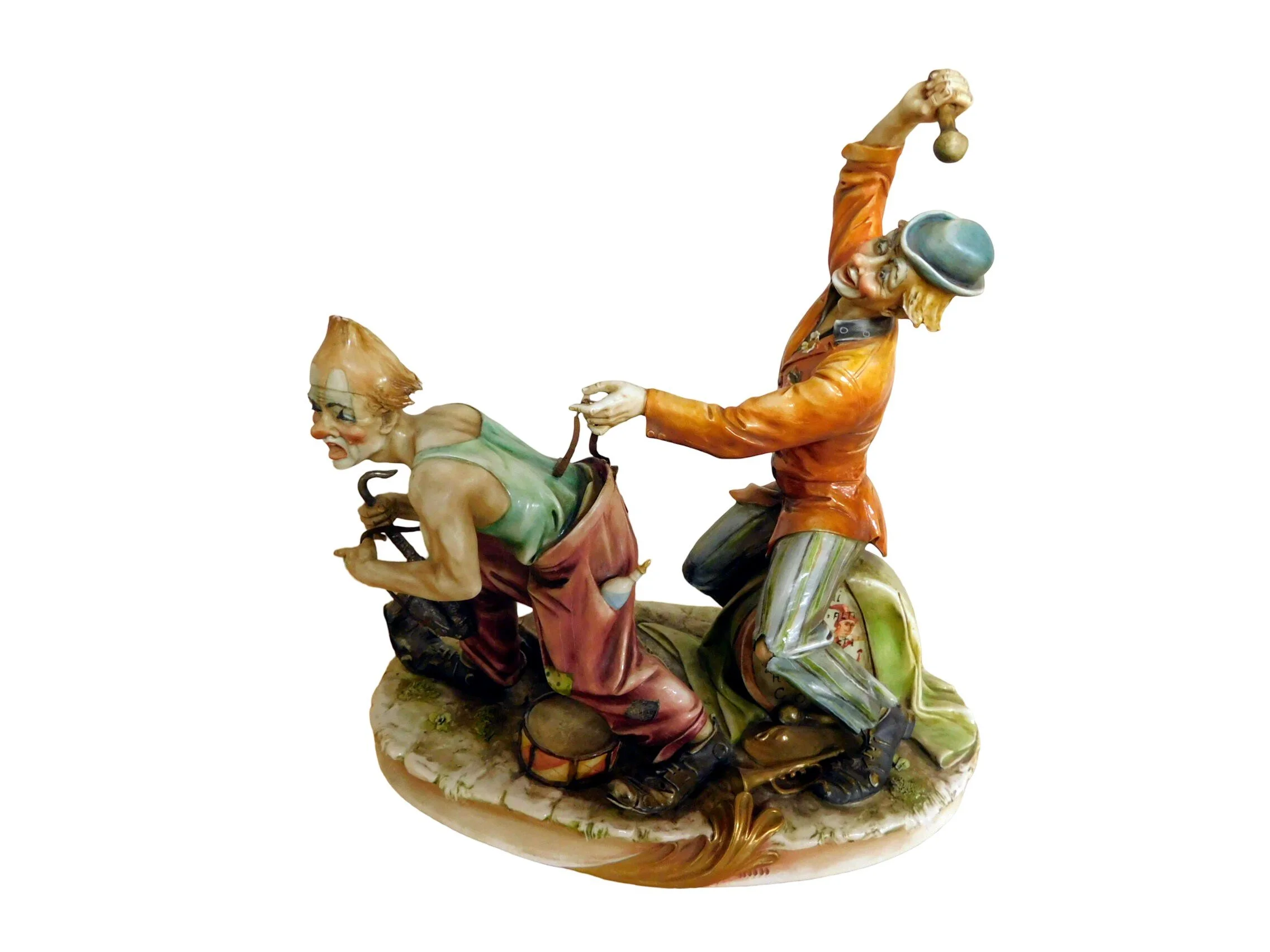 Antonio Borsato fine porcelain figurine featuring 2 clowns.