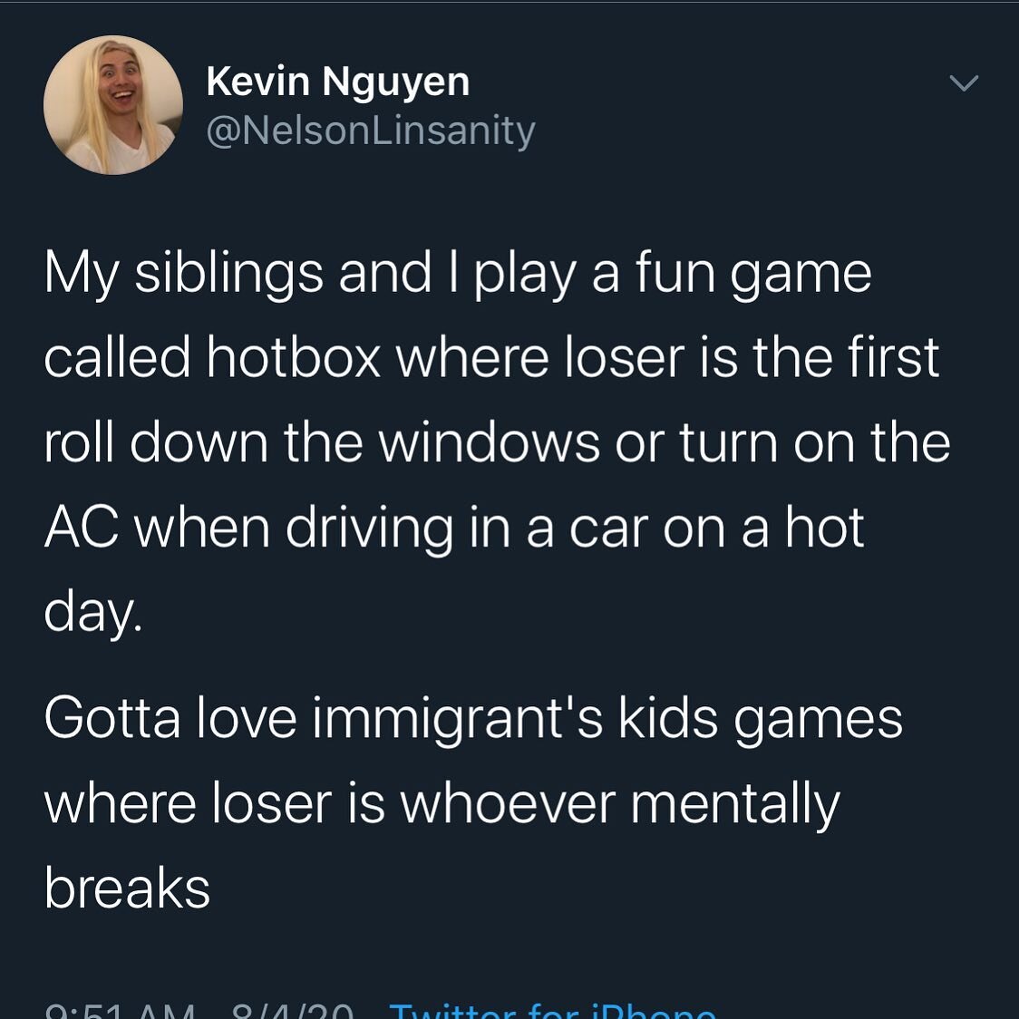 The prize is being really good at compartmentalizing trauma

#twitterjokes 
#immigrants 
#asiancomedy 
#asiancomedian