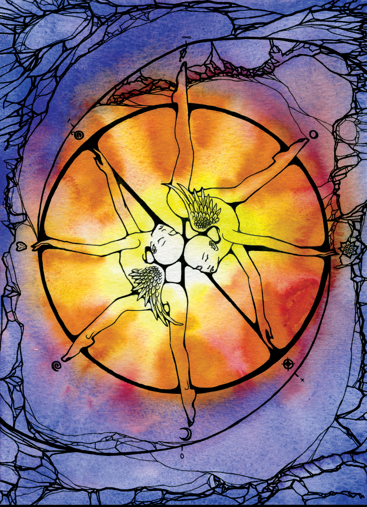 X: The Wheel (2003). Ink and watercolor on paper.