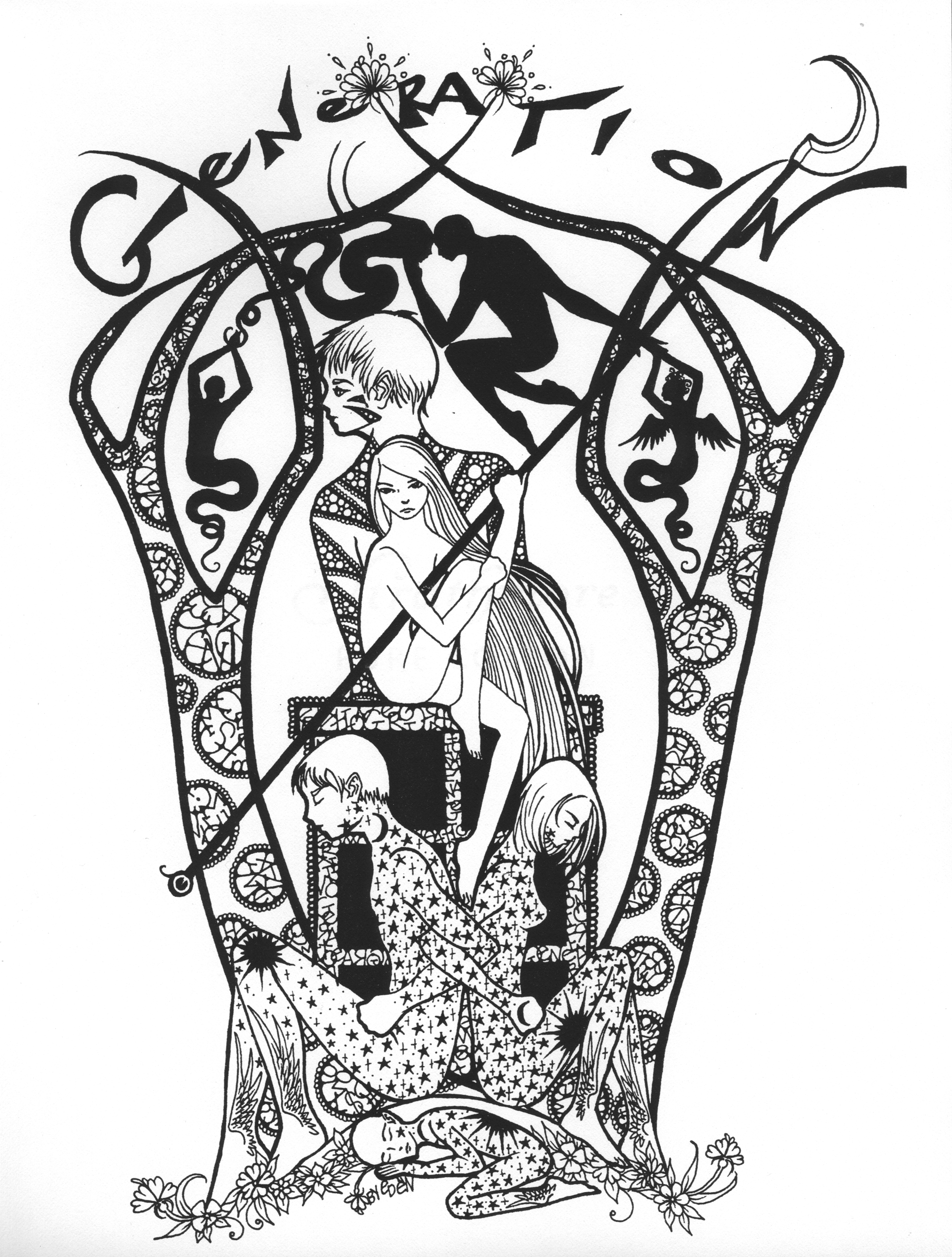 "Generation" (1998). Ink on paper.