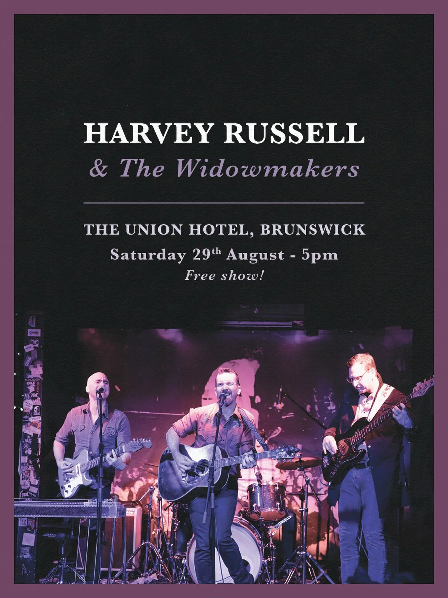 Heading south in late August with the Widowmakers. We hit the @unionhotelbrunswick stage on Saturday 29 August for two sets of honky tonk and country rock. Starts at 5pm. Free! Melbourne people, pop it in the diary!