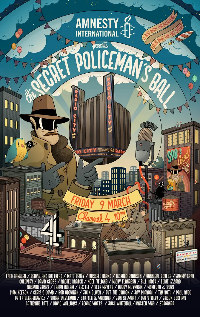 Pilar Peace Advertising Portfolio Amnesty International The Secret Policeman's Ball 2012 New York Radio City Music Hall