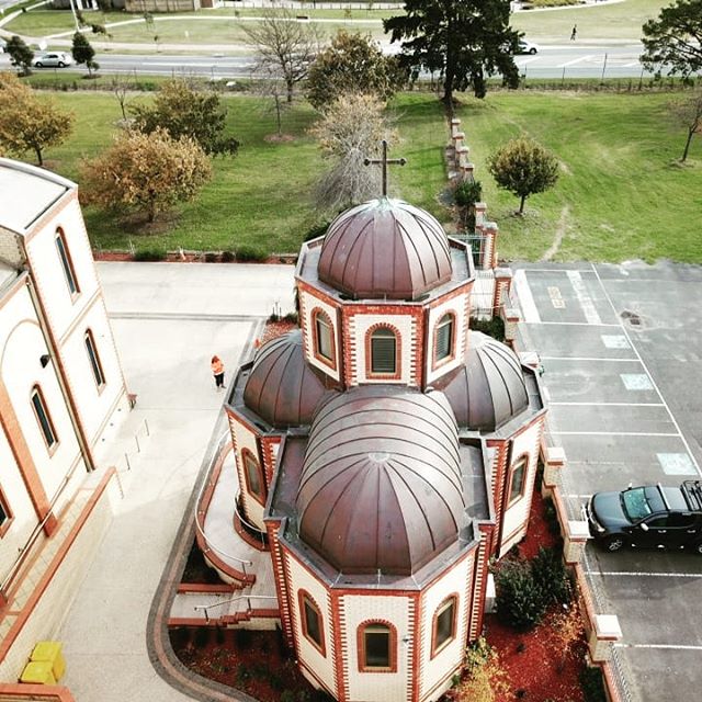 Copper standing seam dome roof 
#standingseam #standingseamroof 
#copperroof 
#metalroof #roofplumbing #roofing #architecture #architecturalcladding #colorbond #dome