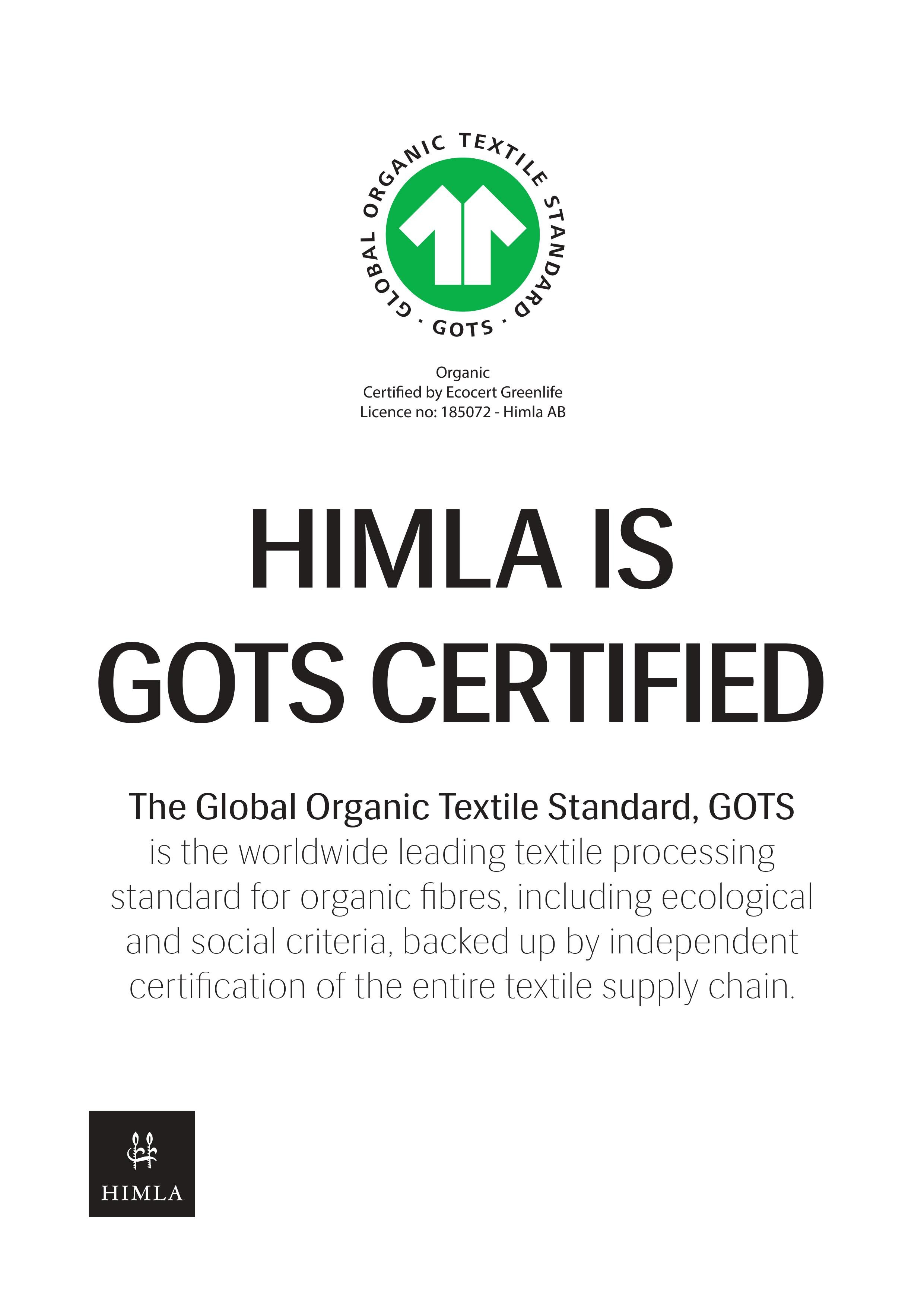 Himla is a GOTS Certified Company — Kvallsbris