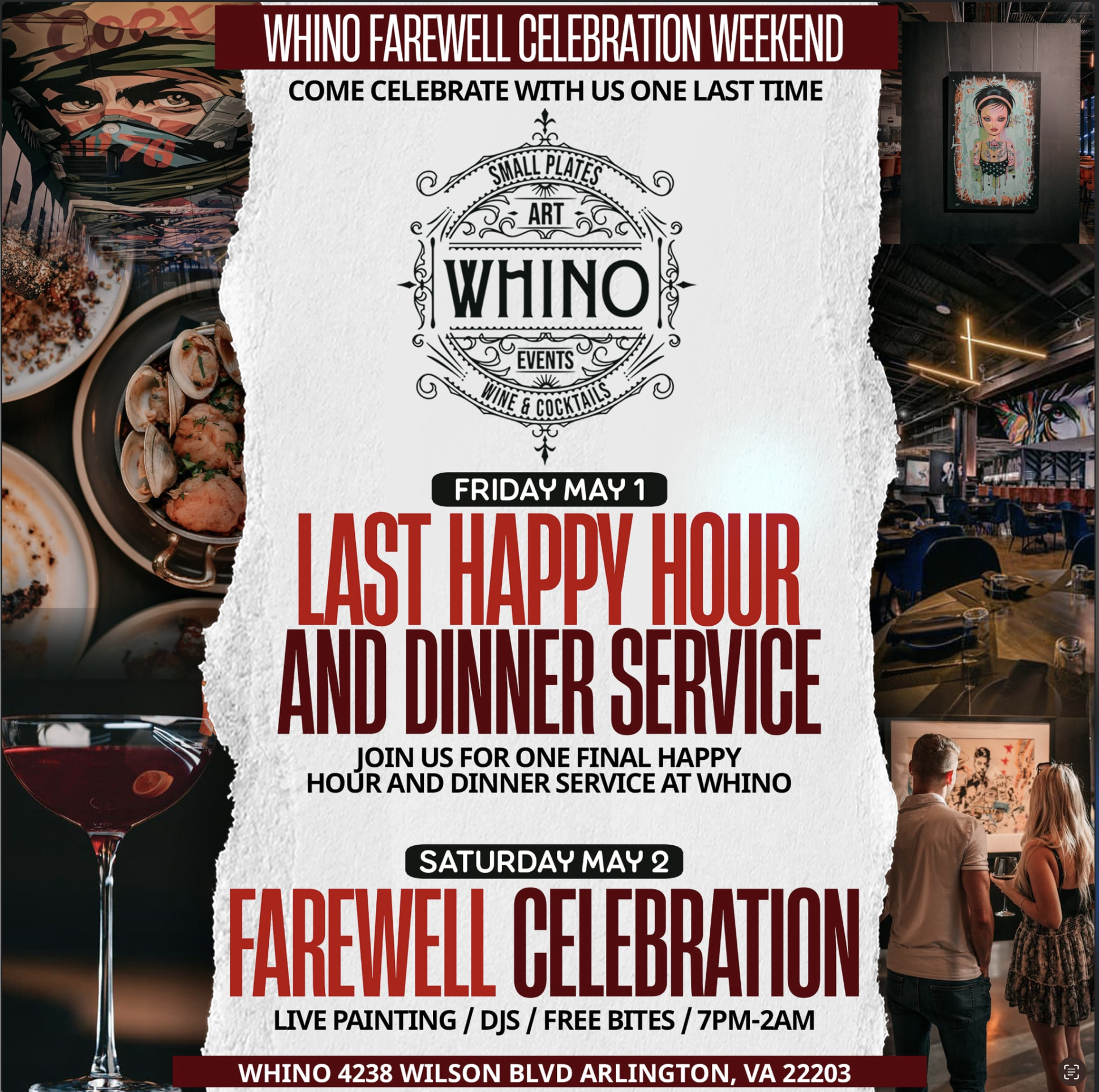 May 2 | Whino Farewell Celebration Weekend