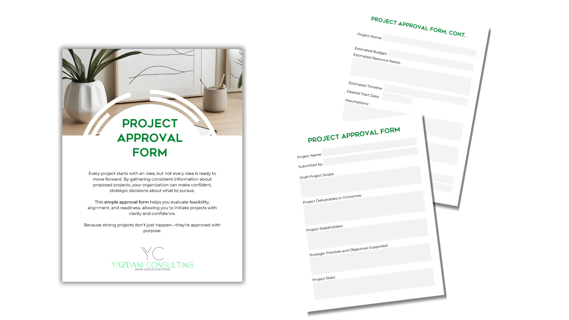 Promotional image for the ‘Project Approval Form,’ a template that helps organizations evaluate feasibility, alignment, and readiness before initiating new projects.